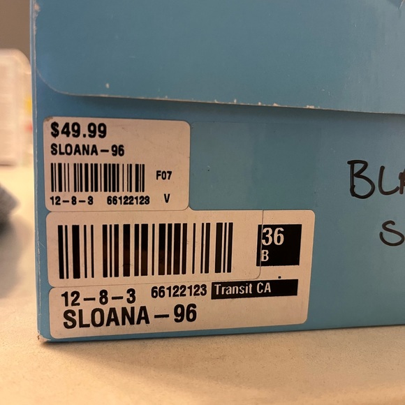 Spring peep-toe sling backs - black. Size 6. - Picture 2 of 3